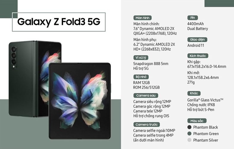 Nhìn lại thiết kế, cấu hình ấn tượng trên Galaxy Z Fold3